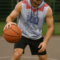 Queen Salote College 100 Years Anniversary Personalized Sleeveless Hoodie Tonga QSC White - Polynesian Pride