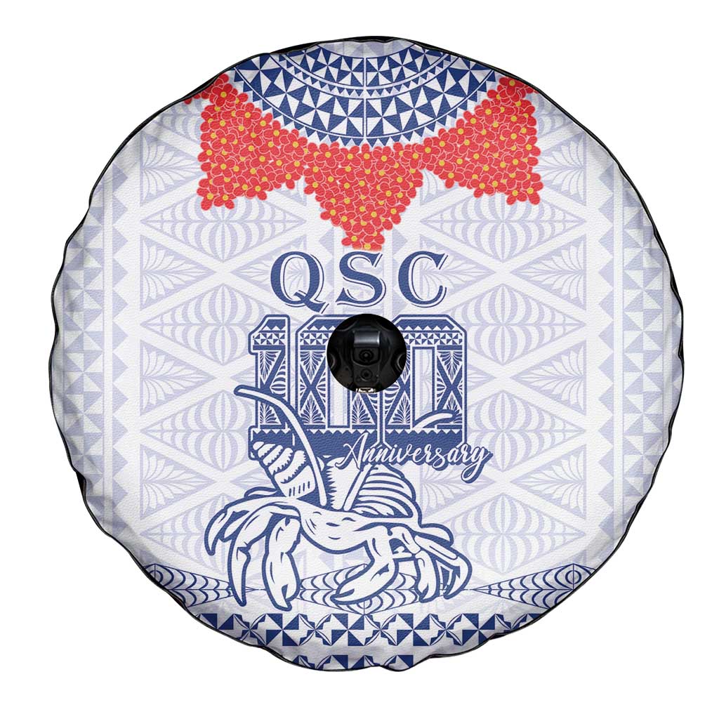 Queen Salote College 100 Years Anniversary Spare Tire Cover Tonga QSC White - Polynesian Pride