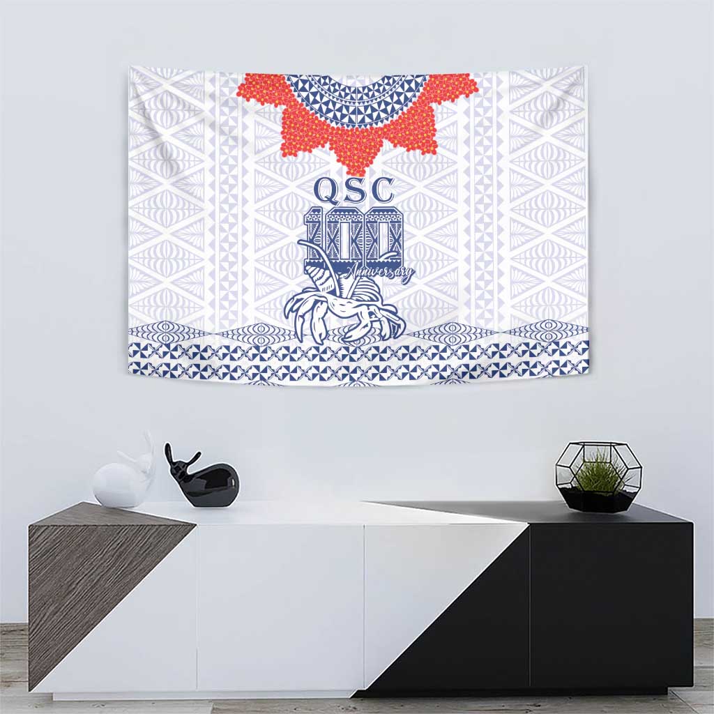 Queen Salote College 100 Years Anniversary Tapestry Tonga QSC White - Polynesian Pride
