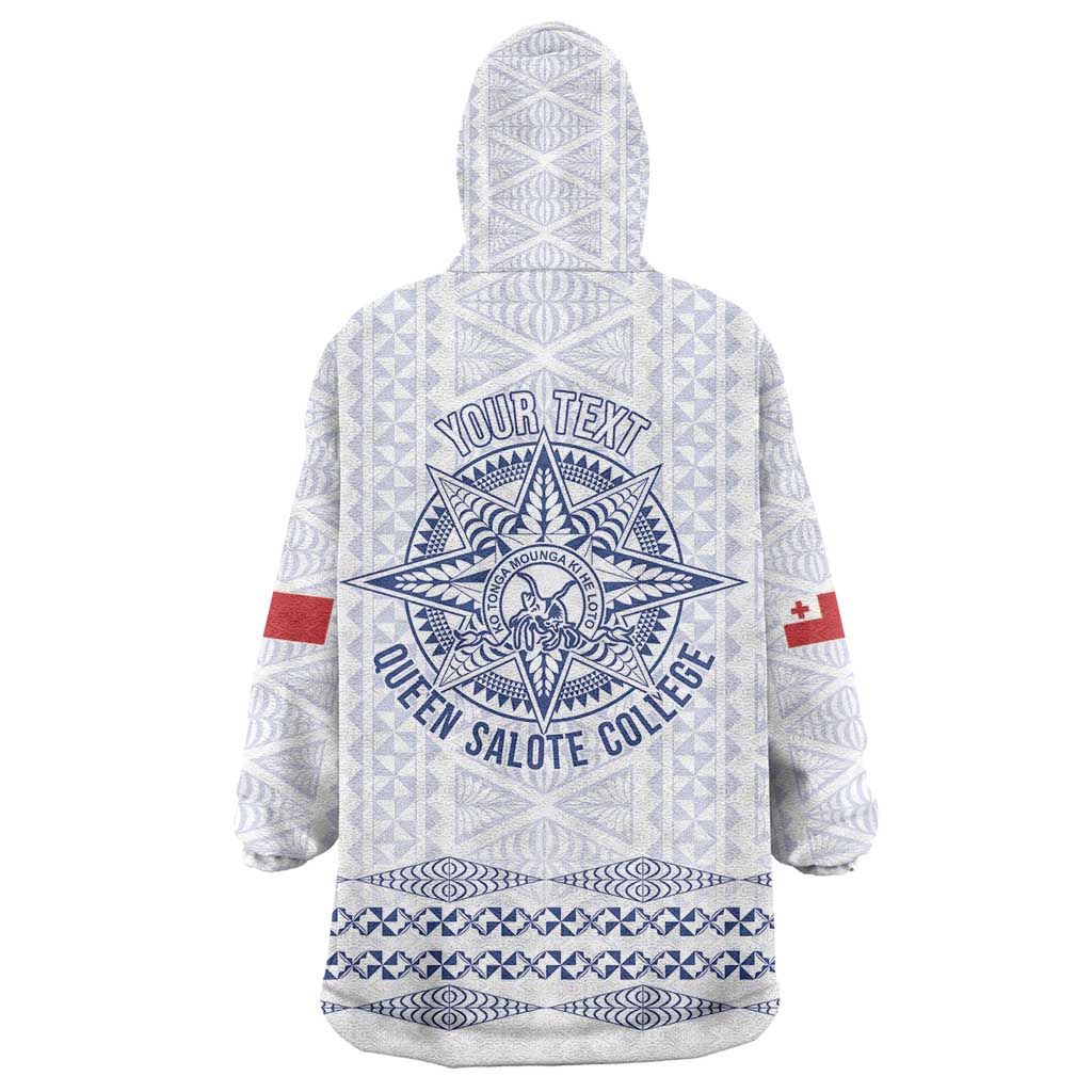Queen Salote College 100 Years Anniversary Personalized Wearable Blanket Hoodie Tonga QSC White - Polynesian Pride