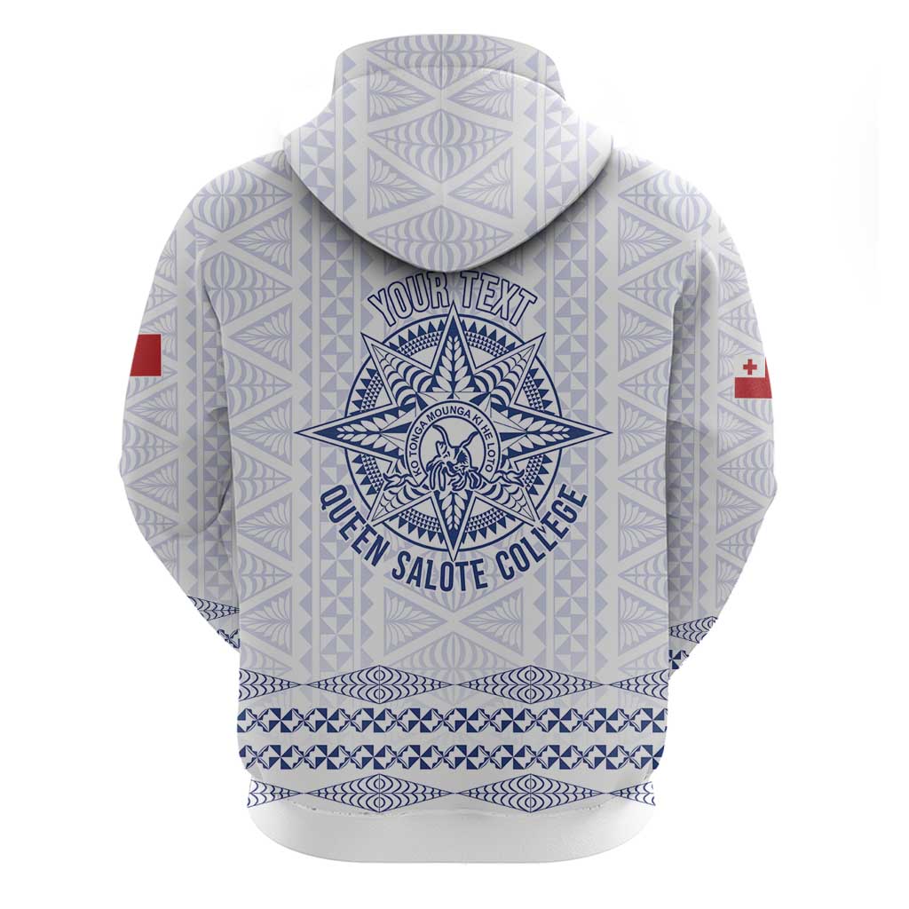 Queen Salote College 100 Years Anniversary Personalized Zip Hoodie Tonga QSC White - Polynesian Pride