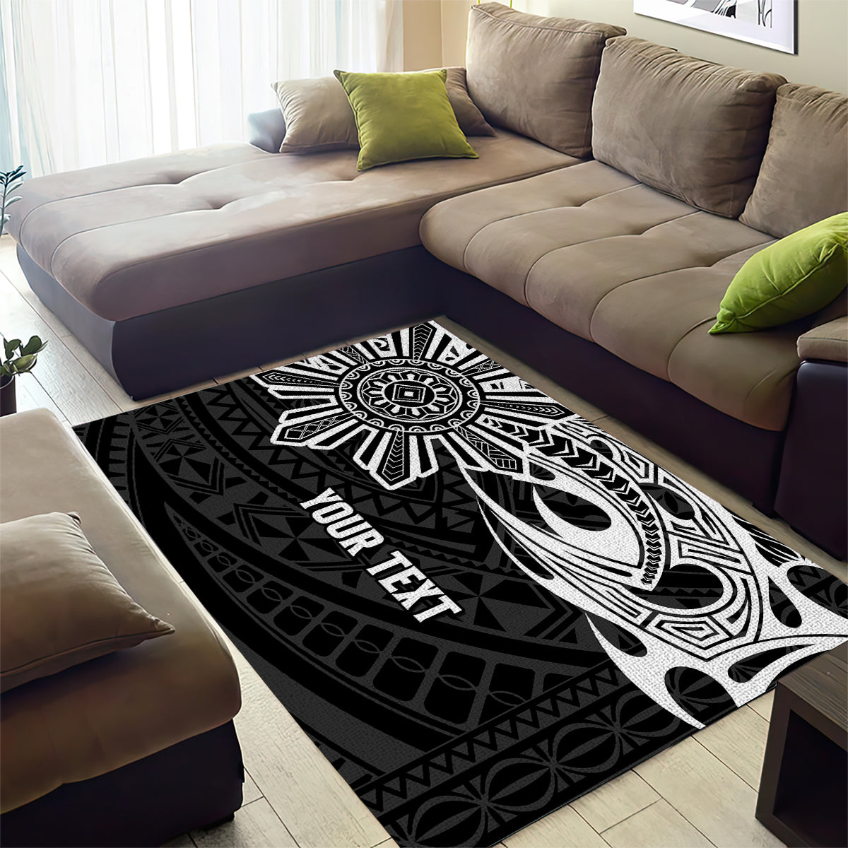 Personalised Philippines Area Rug Tribal Sun LT7 - Polynesian Pride