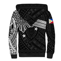Personalised Philippines Sherpa Hoodie Tribal Sun LT7 - Polynesian Pride