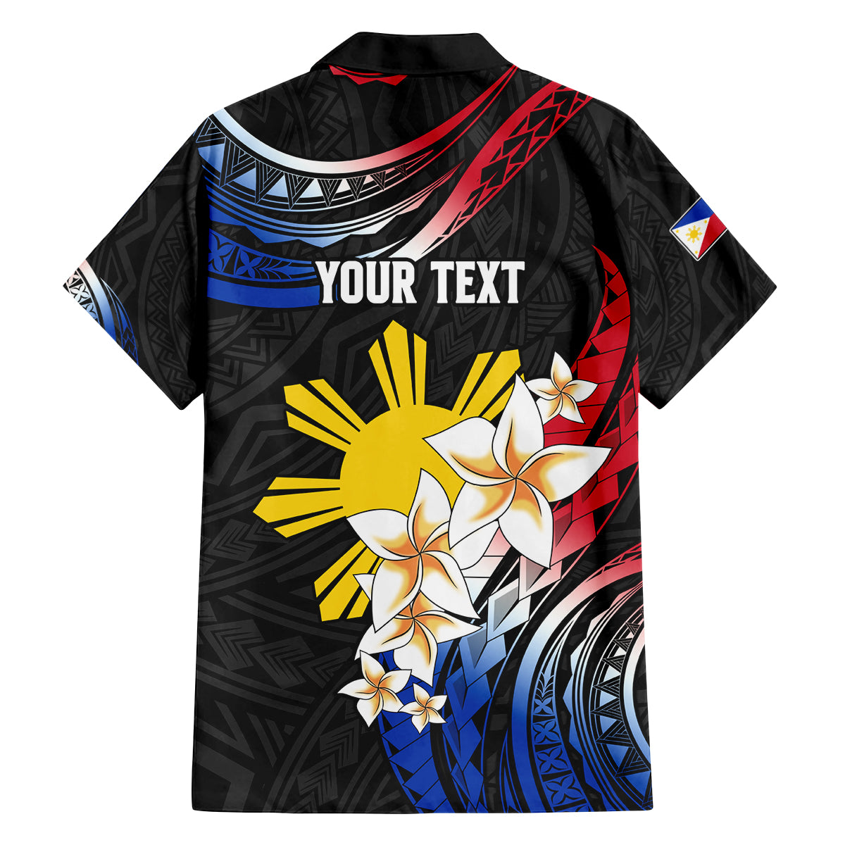 Personalised Philippines Tribal Family Matching Summer Maxi Dress and Hawaiian Shirt Mix Plumeria - Flag Colors LT7 - Polynesian Pride