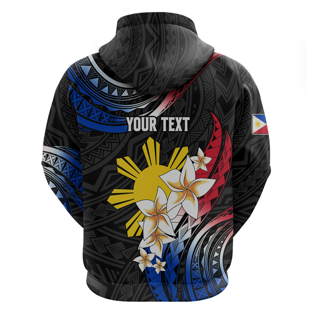Personalised Philippines Tribal Hoodie Mix Plumeria - Flag Colors LT7 - Polynesian Pride