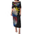 Personalised Philippines Tribal Puletasi Mix Plumeria - Flag Colors LT7 Long Dress Black - Polynesian Pride