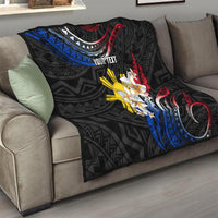 Personalised Philippines Tribal Quilt Mix Plumeria - Flag Colors LT7 - Polynesian Pride