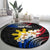 Personalised Philippines Tribal Round Carpet Mix Plumeria - Flag Colors LT7 - Polynesian Pride