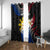 Personalised Philippines Tribal Window Curtain Mix Plumeria - Flag Colors LT7 With Grommets Black - Polynesian Pride