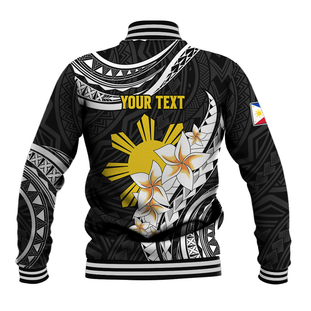 Personalised Philippines Tribal Baseball Jacket Mix Plumeria LT7 - Polynesian Pride