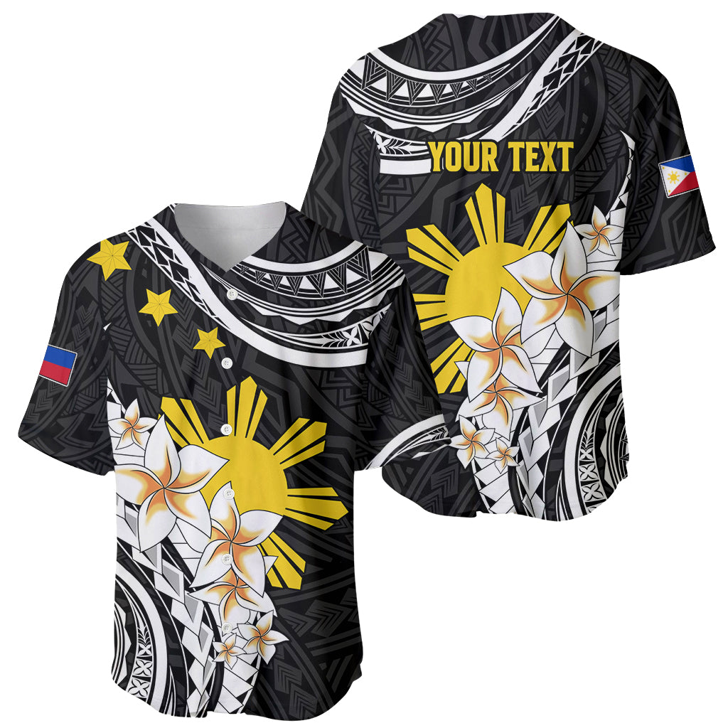 Personalised Philippines Tribal Baseball Jersey Mix Plumeria LT7 - Polynesian Pride