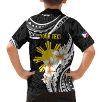 Personalised Philippines Tribal Family Matching Short Sleeve Bodycon Dress and Hawaiian Shirt Mix Plumeria LT7 - Polynesian Pride