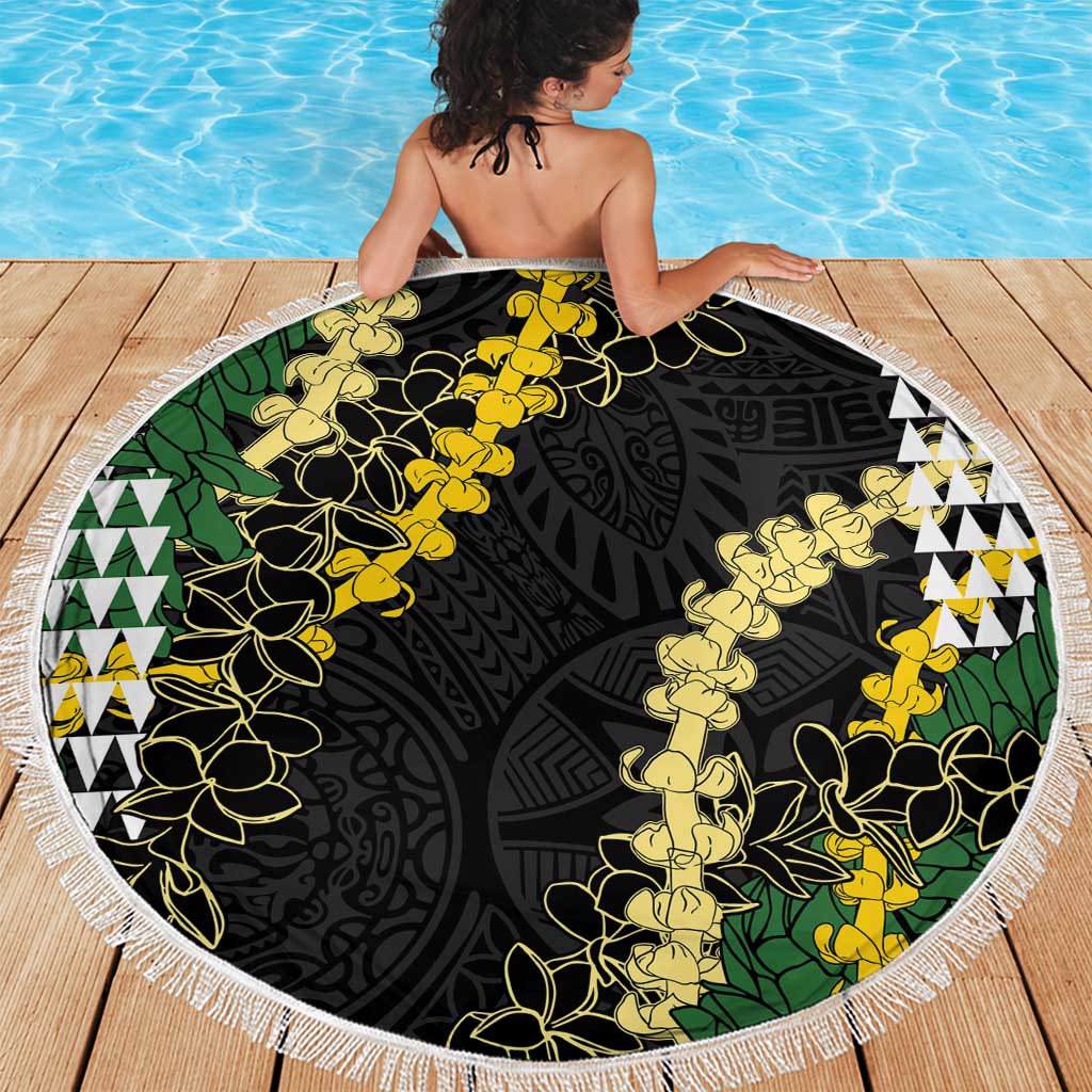 Hawaii Aloha Kakau Beach Blanket Puakenikeni and Maile Lei Twist
