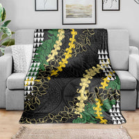 Hawaii Aloha Kakau Blanket Puakenikeni and Maile Lei Twist
