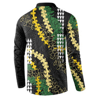 Hawaii Aloha Kakau Button Sweatshirt Puakenikeni and Maile Lei Twist LT7 - Polynesian Pride