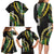 Hawaii Aloha Kakau Family Matching Long Sleeve Bodycon Dress and Hawaiian Shirt Puakenikeni and Maile Lei Twist