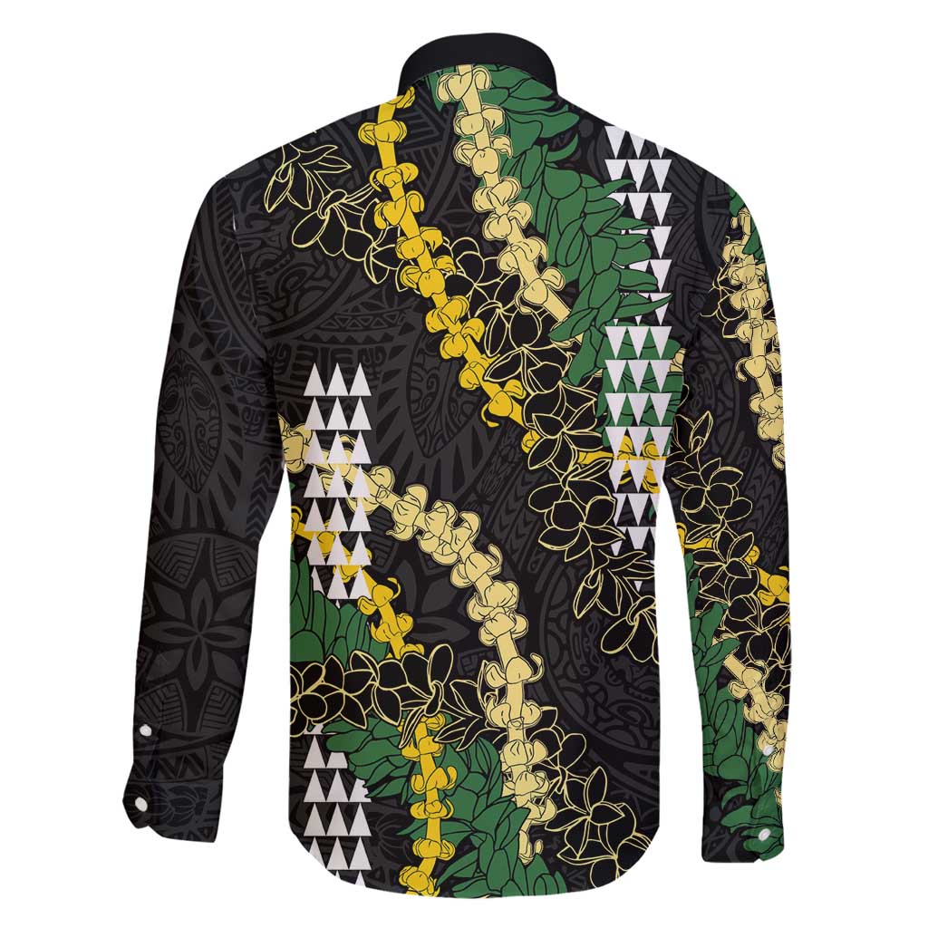 Hawaii Aloha Kakau Family Matching Puletasi and Hawaiian Shirt Puakenikeni and Maile Lei Twist