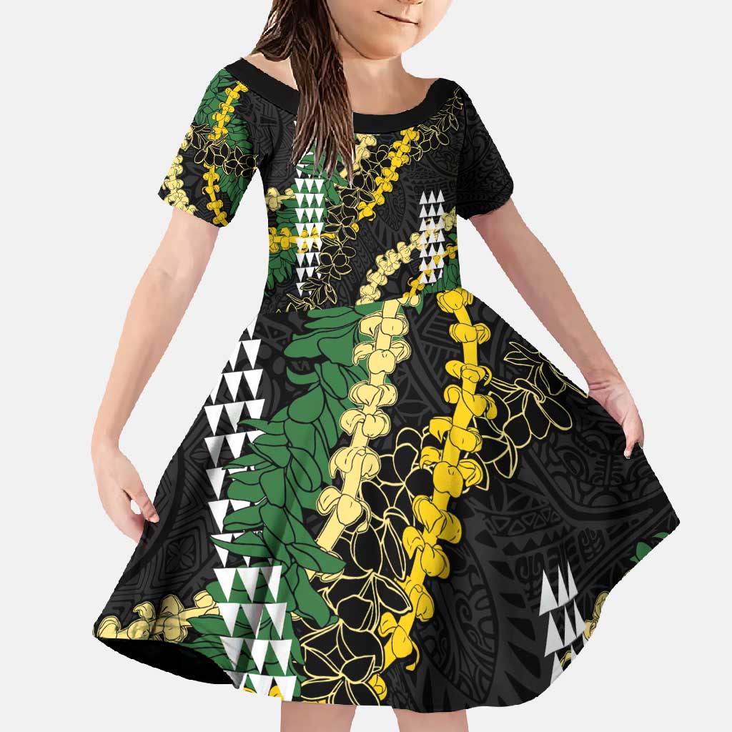 Hawaii Aloha Kakau Family Matching Tank Maxi Dress and Hawaiian Shirt Puakenikeni and Maile Lei Twist