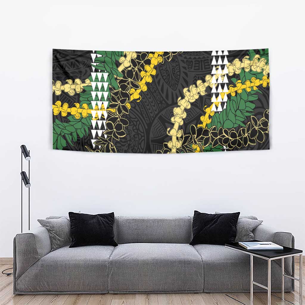 Hawaii Aloha Kakau Tapestry Puakenikeni and Maile Lei Twist