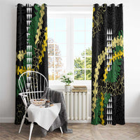 Hawaii Aloha Kakau Window Curtain Puakenikeni and Maile Lei Twist