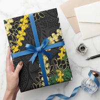 Hawaii Aloha Kakau Wrapping Paper Puakenikeni and Maile Lei Twist