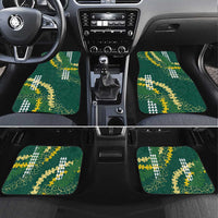 Hawaii Aloha Kakau Car Mats Green Puakenikeni and Maile Lei Twist