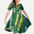 Hawaii Aloha Kakau Family Matching Long Sleeve Bodycon Dress and Hawaiian Shirt Green Puakenikeni and Maile Lei Twist