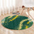 Hawaii Aloha Kakau Round Carpet Green Puakenikeni and Maile Lei Twist