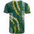 Hawaii Aloha Kakau T Shirt Green Puakenikeni and Maile Lei Twist