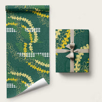 Hawaii Aloha Kakau Wrapping Paper Green Puakenikeni and Maile Lei Twist LT7 58" × 23" Green - Polynesian Pride