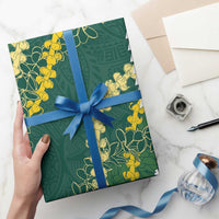 Hawaii Aloha Kakau Wrapping Paper Green Puakenikeni and Maile Lei Twist LT7 - Polynesian Pride