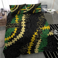 Hawaii Puakenikeni - Maile Lei Bedding Set Obsidian Black