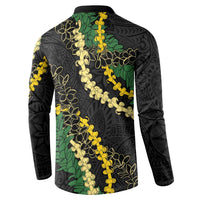 Hawaii Puakenikeni - Maile Lei Button Sweatshirt Obsidian Black LT7 - Polynesian Pride