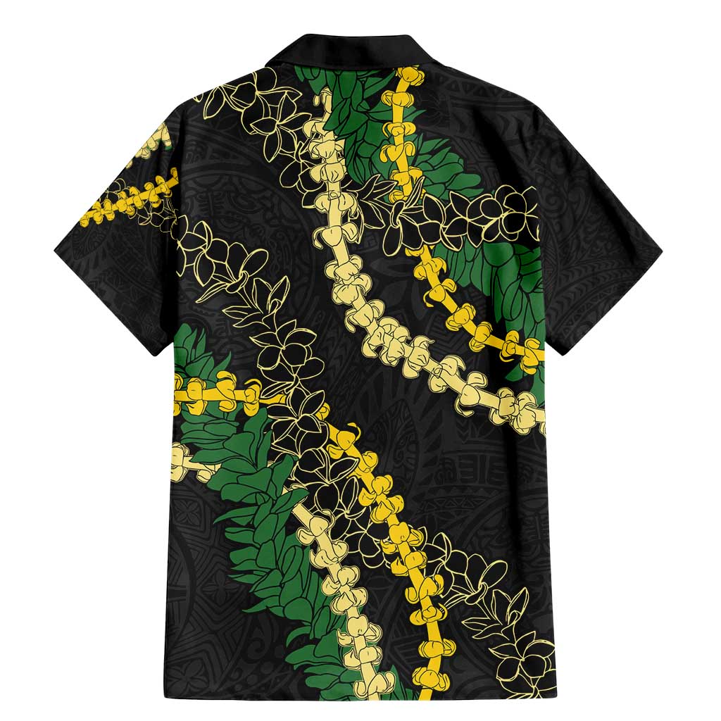 Hawaii Puakenikeni - Maile Lei Family Matching Mermaid Dress and Hawaiian Shirt Obsidian Black