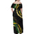 Hawaii Puakenikeni - Maile Lei Family Matching Off Shoulder Maxi Dress and Hawaiian Shirt Obsidian Black