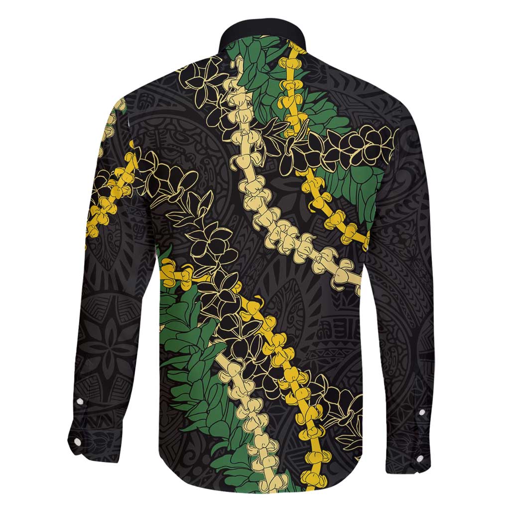 Hawaii Puakenikeni - Maile Lei Family Matching Puletasi and Hawaiian Shirt Obsidian Black
