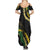 Hawaii Puakenikeni - Maile Lei Family Matching Summer Maxi Dress and Hawaiian Shirt Obsidian Black