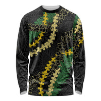 Hawaii Puakenikeni - Maile Lei Long Sleeve Shirt Obsidian Black LT7 Unisex Black - Polynesian Pride