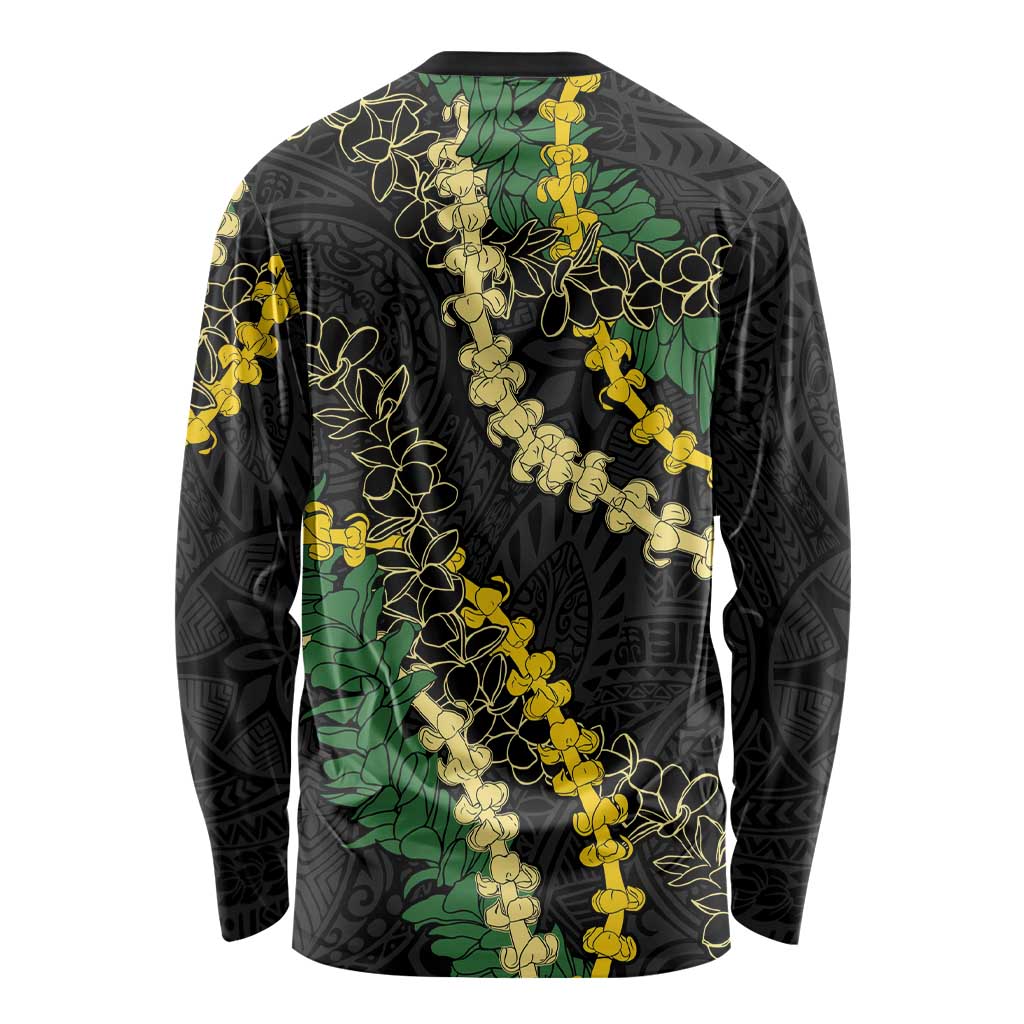 Hawaii Puakenikeni - Maile Lei Long Sleeve Shirt Obsidian Black LT7 - Polynesian Pride