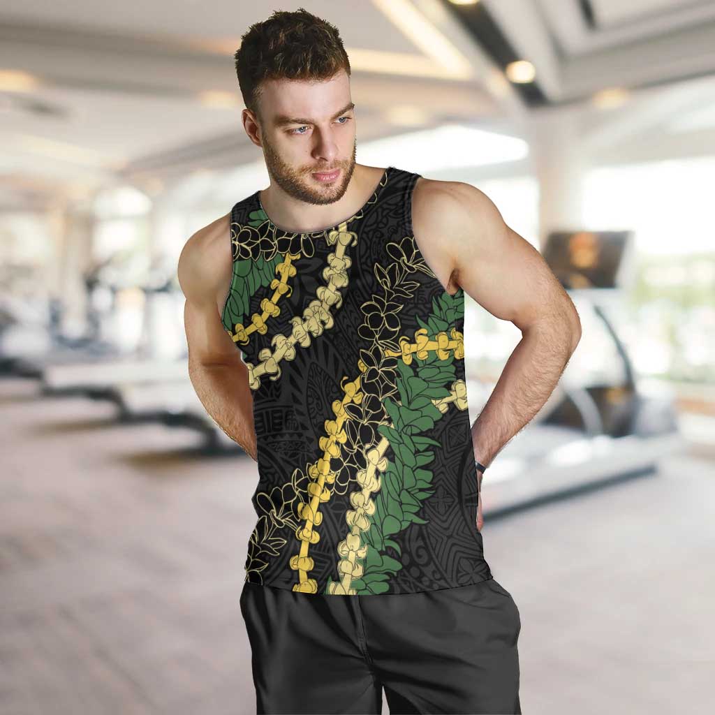 Hawaii Puakenikeni - Maile Lei Men Tank Top Obsidian Black LT7 Black - Polynesian Pride