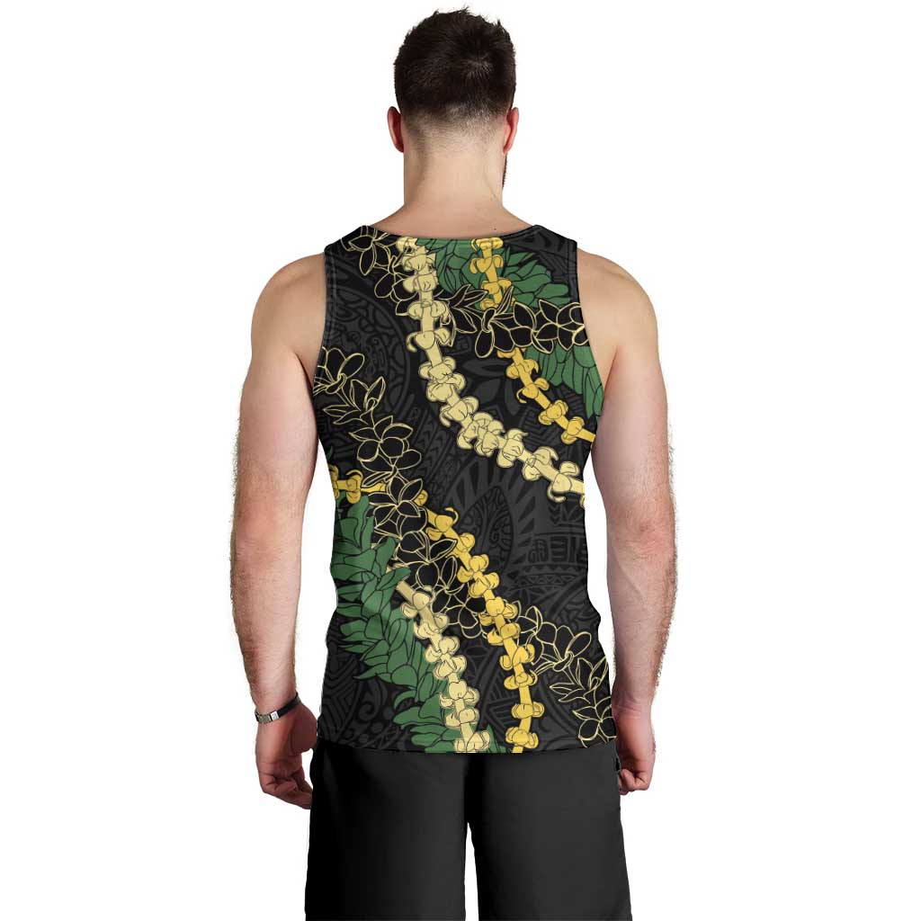 Hawaii Puakenikeni - Maile Lei Men Tank Top Obsidian Black LT7 - Polynesian Pride