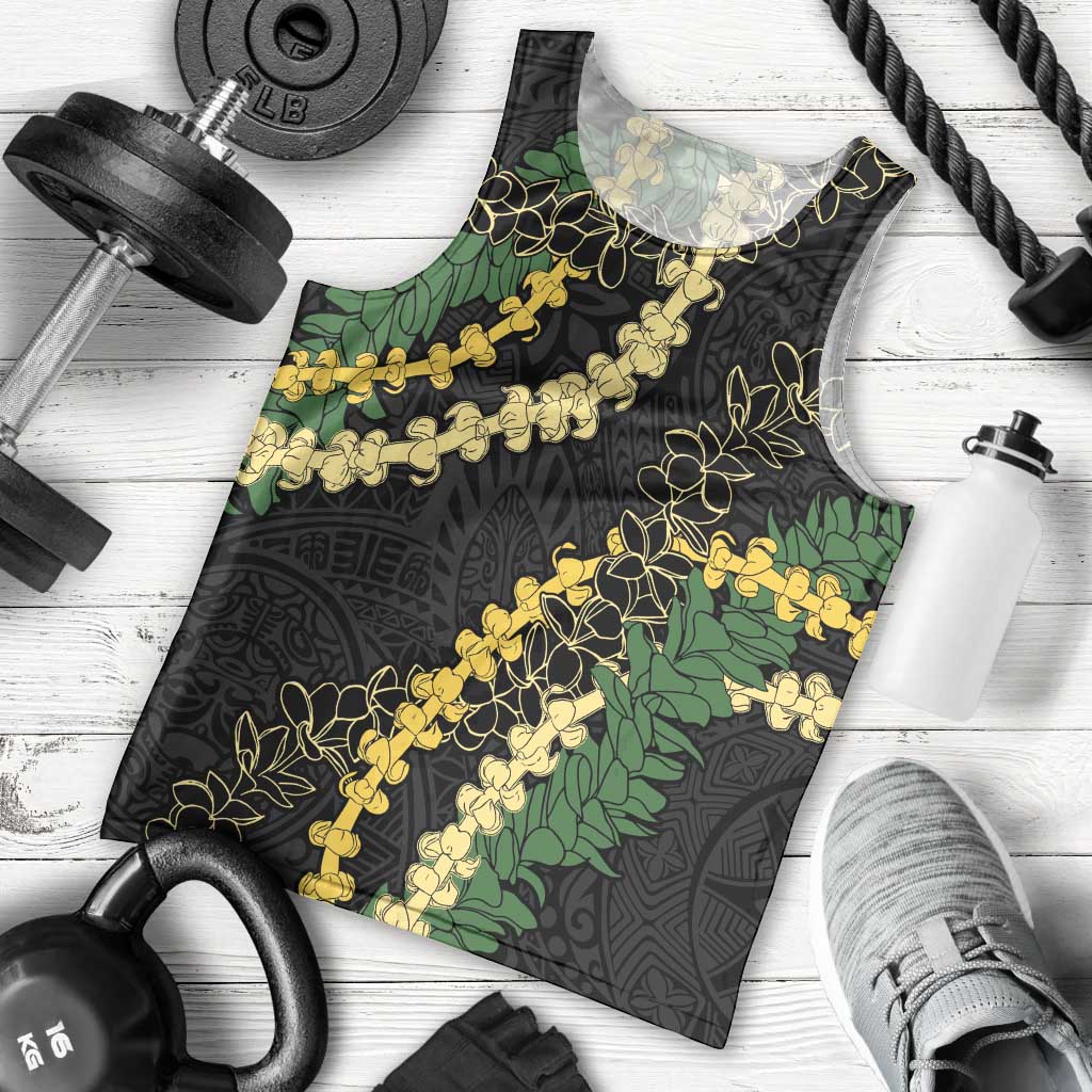 Hawaii Puakenikeni - Maile Lei Men Tank Top Obsidian Black LT7 - Polynesian Pride