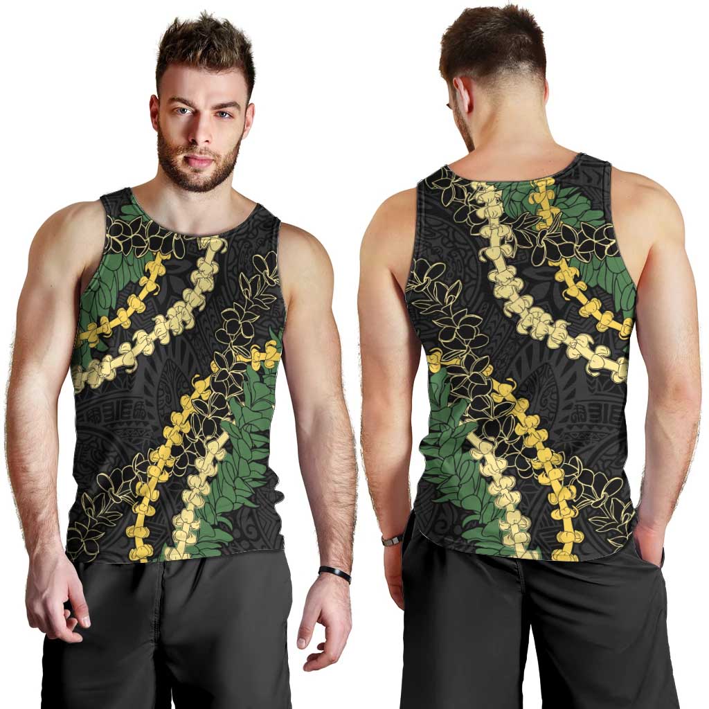 Hawaii Puakenikeni - Maile Lei Men Tank Top Obsidian Black LT7 - Polynesian Pride