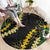 Hawaii Puakenikeni - Maile Lei Round Carpet Obsidian Black