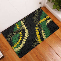 Hawaii Puakenikeni - Maile Lei Rubber Doormat Obsidian Black LT7 - Polynesian Pride