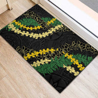 Hawaii Puakenikeni - Maile Lei Rubber Doormat Obsidian Black LT7 - Polynesian Pride