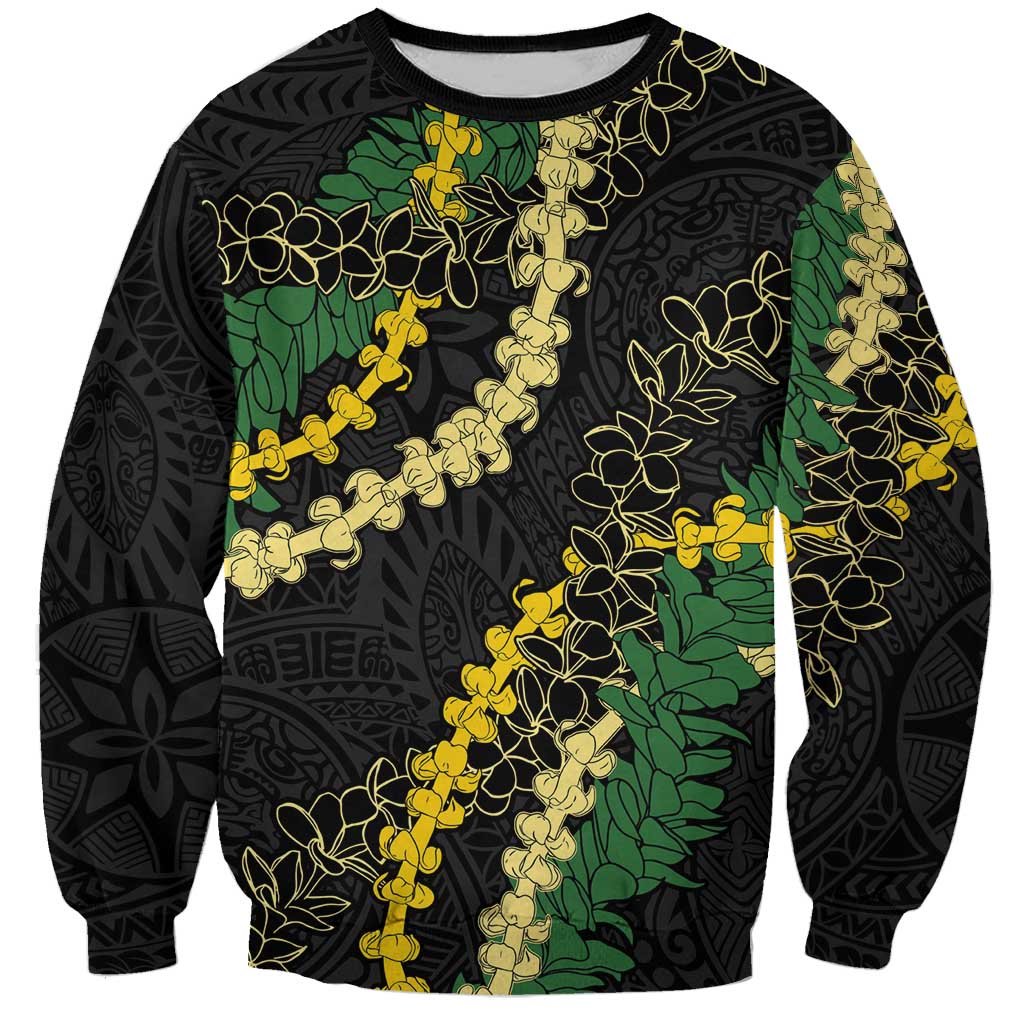 Hawaii Puakenikeni - Maile Lei Sweatshirt Obsidian Black LT7 Unisex Black - Polynesian Pride