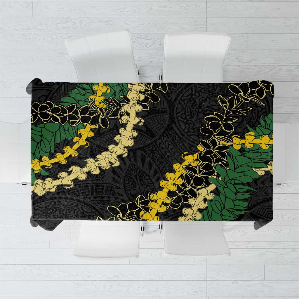 Hawaii Puakenikeni - Maile Lei Tablecloth Obsidian Black LT7 Black - Polynesian Pride