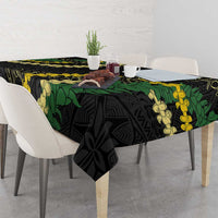 Hawaii Puakenikeni - Maile Lei Tablecloth Obsidian Black LT7 - Polynesian Pride