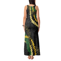 Hawaii Puakenikeni - Maile Lei Tank Maxi Dress Obsidian Black LT7 - Polynesian Pride